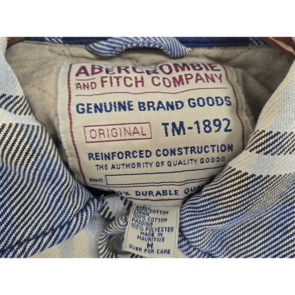 Vintage Abercrombie & Fitch Coat Mens M Plaid Ranch Barn Chore Warm Fall Winter
